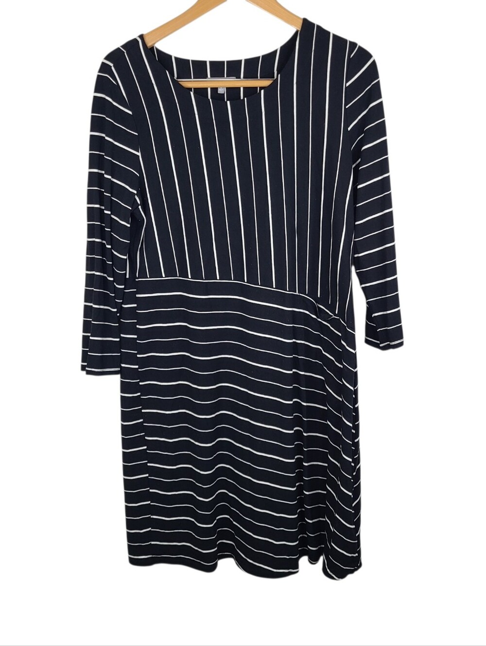 Habitat Savannah Stripe Swing Dress Black & White Striped Size Medium